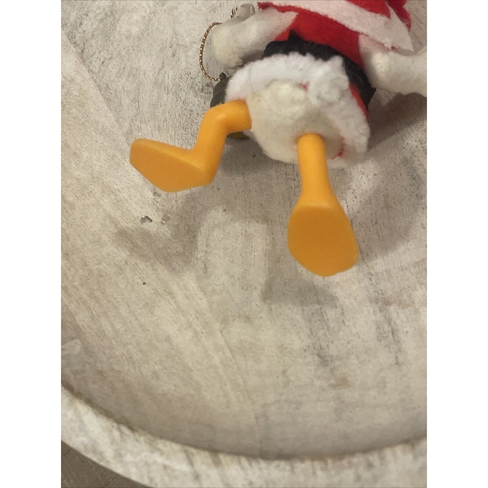 Vintage Santa's World Flocked Donald Duck Christmas Ornament - Picture 5 of 7